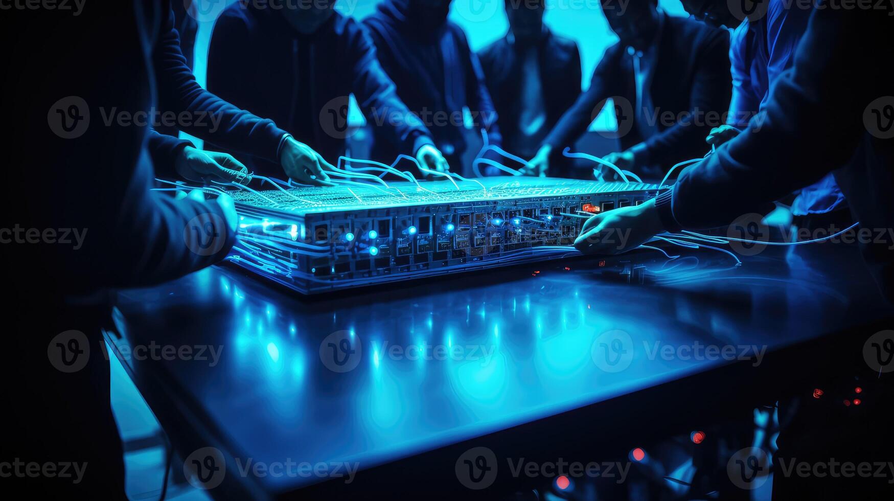 teamwork network blue photo