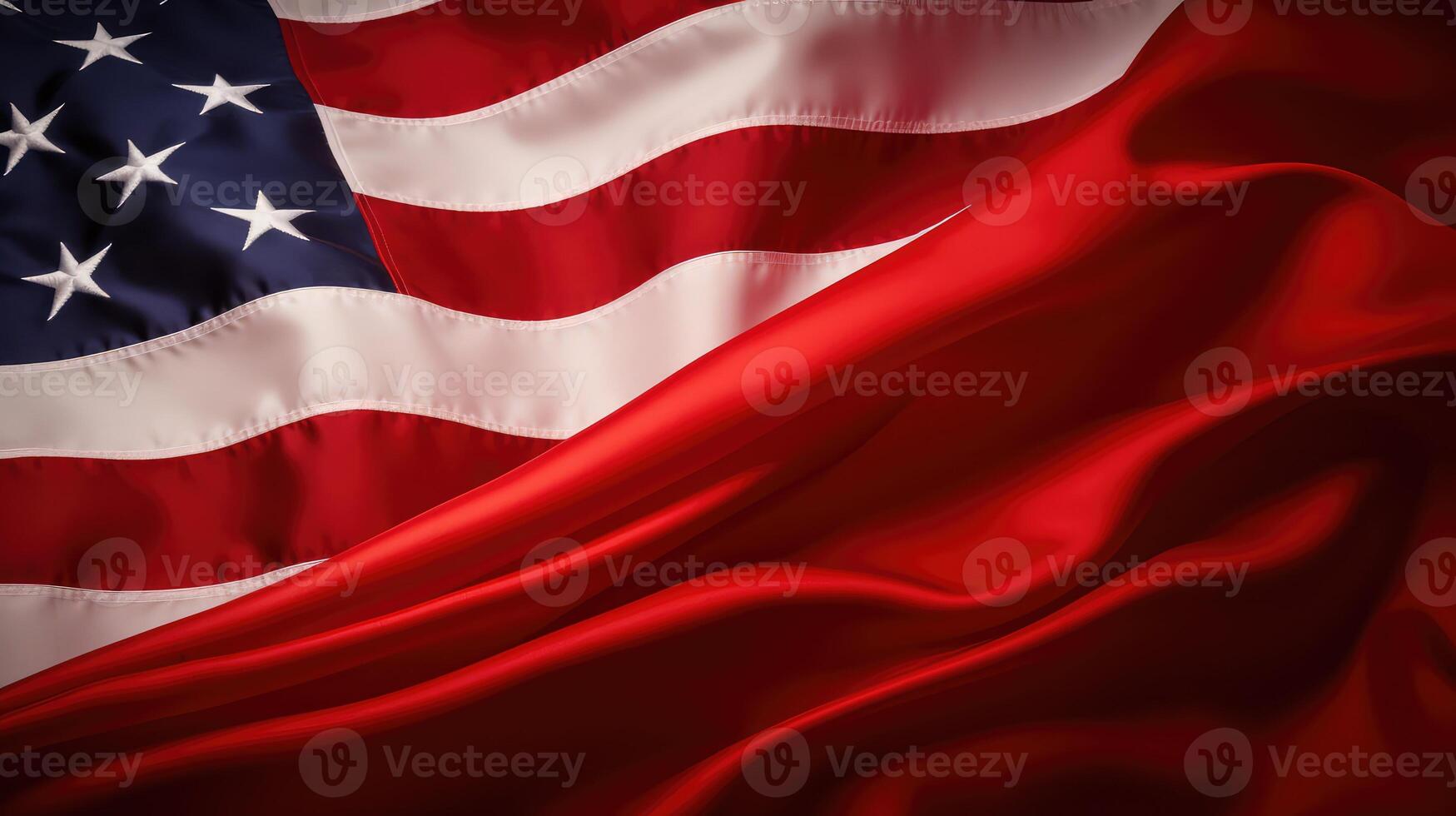 close american flag red background photo
