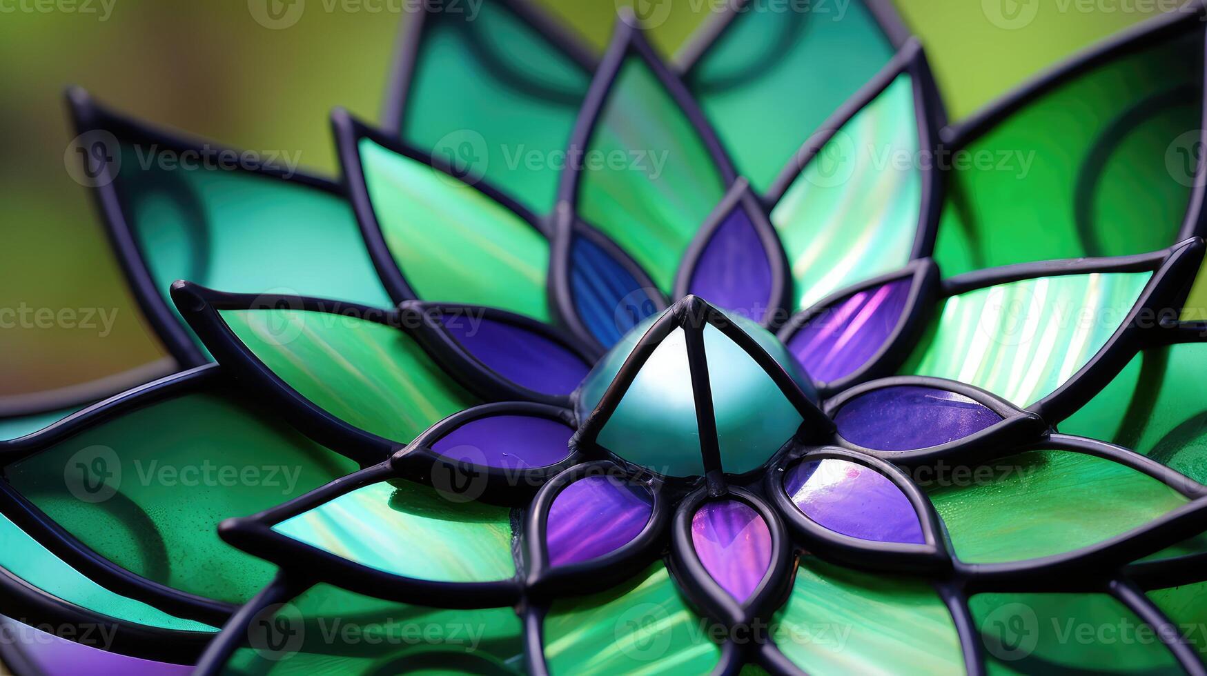 modern stained glass flower photo
