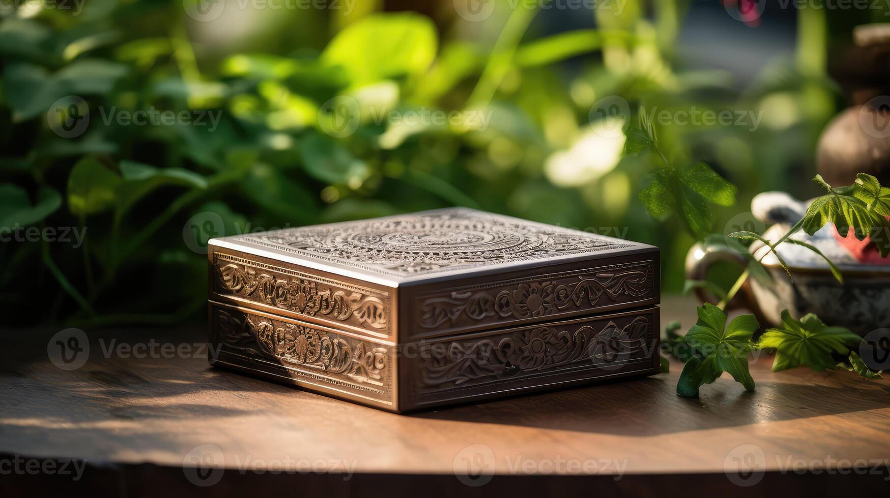 wooden coffee box photo