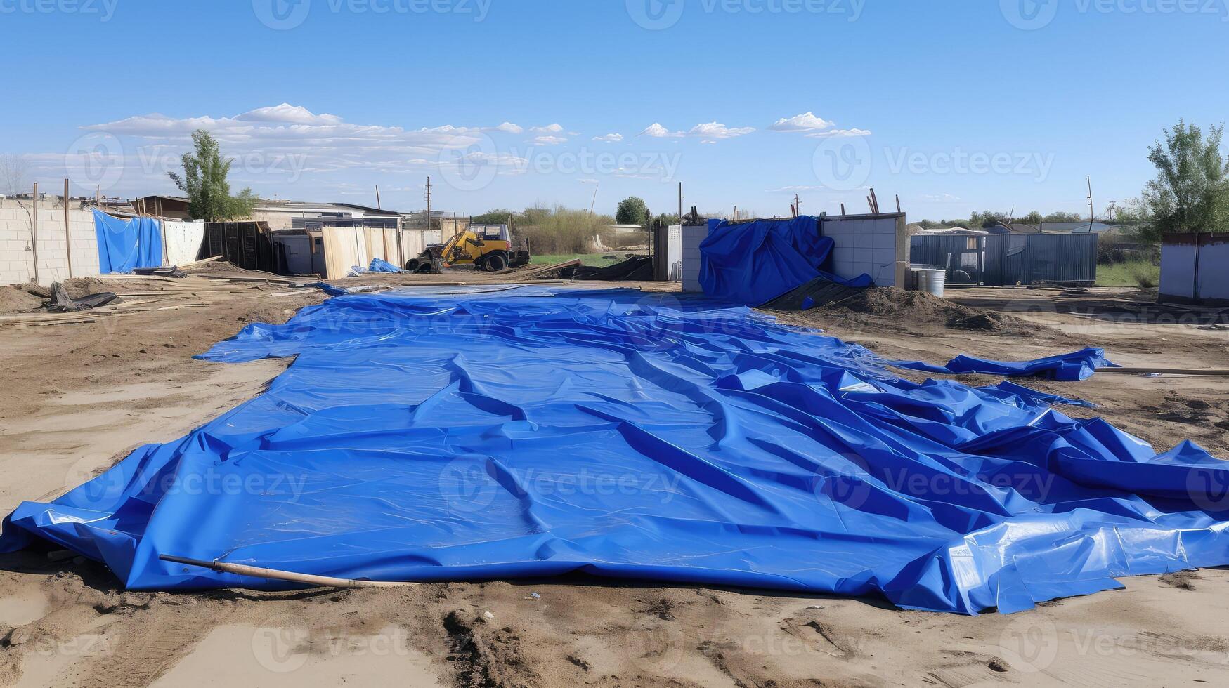 construction blue tarp photo