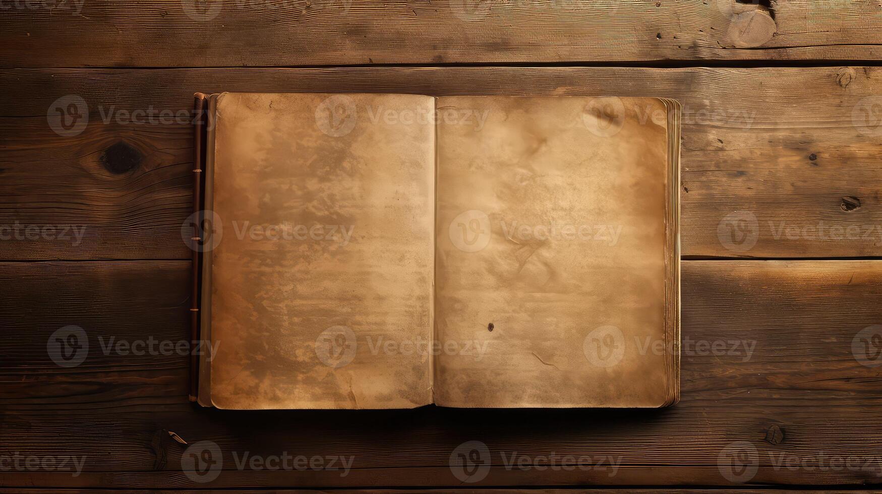 wooden blank book on table photo
