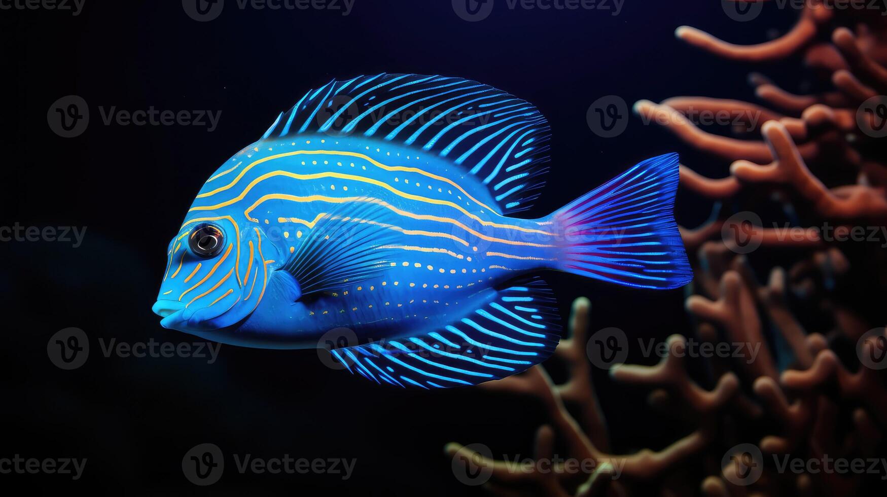 underwater blue fish photo