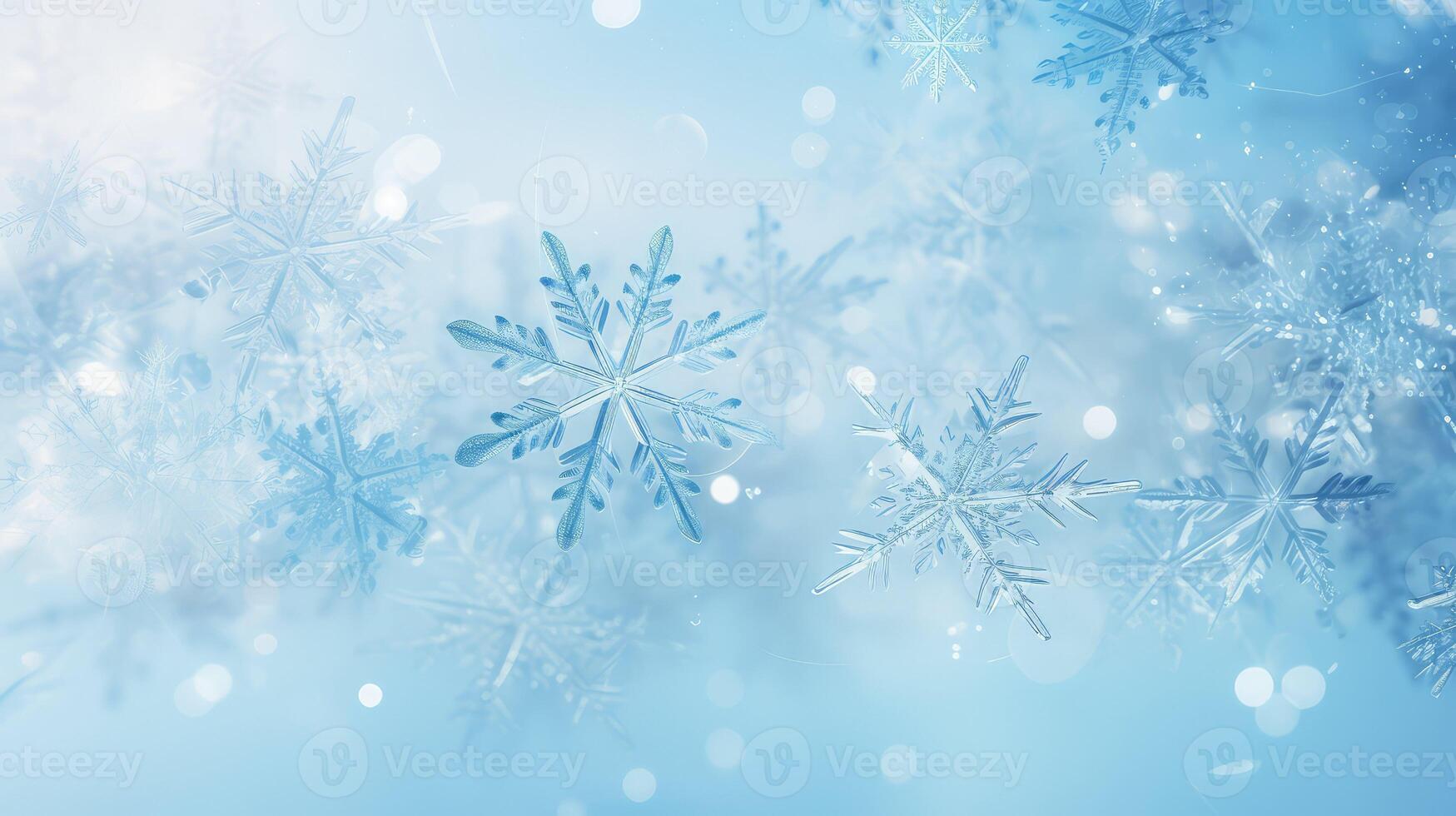 intricate blue snowflakes background photo