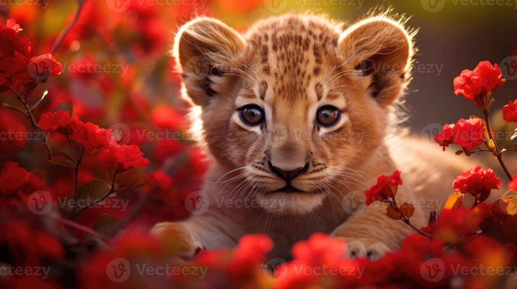 cub lion red photo