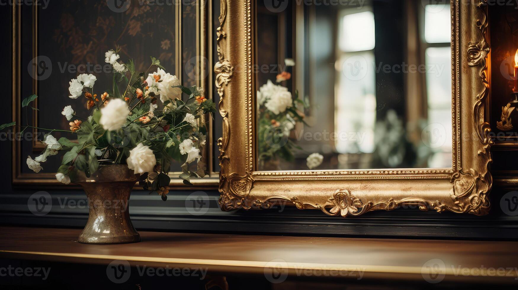 luxury fancy gold border photo