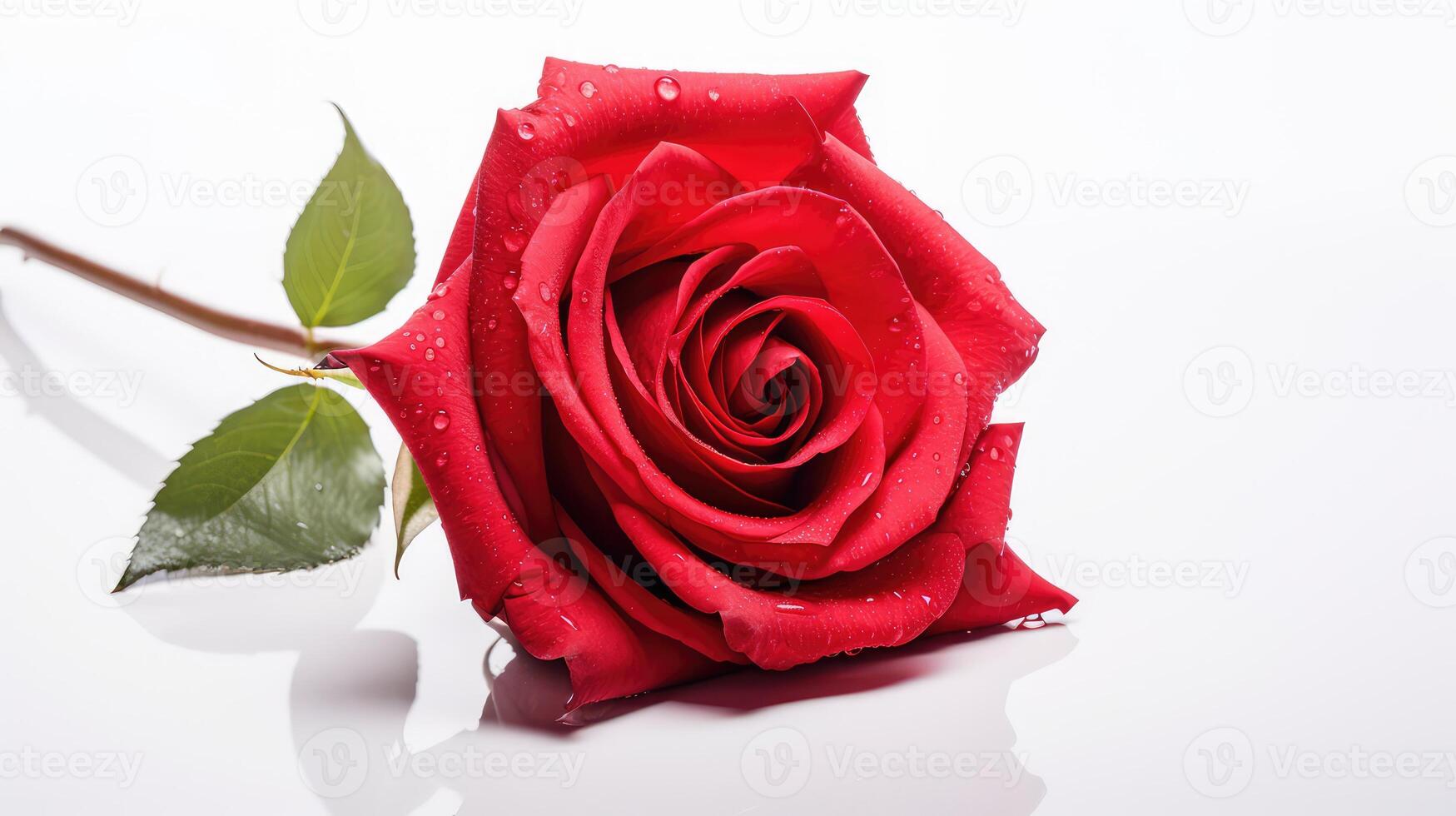 flower long stem red rose photo