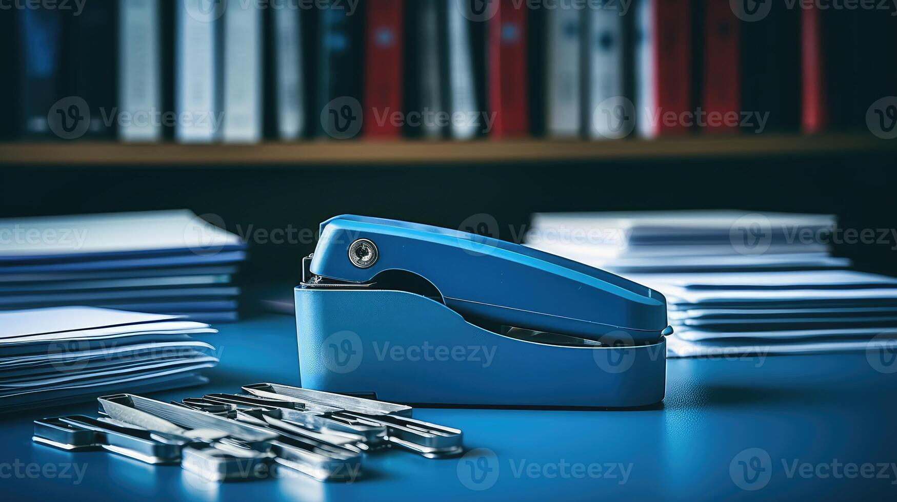 folders blue office supplies photo