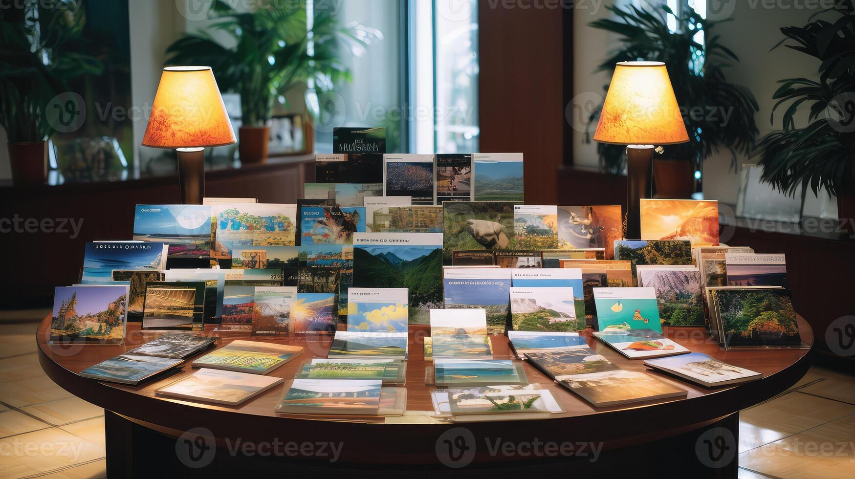 colorful brochure table photo
