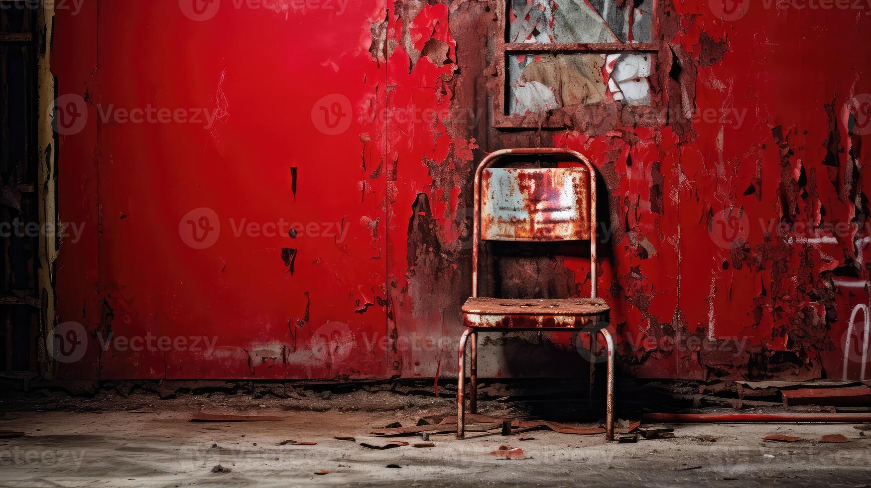 flaking distressed red photo