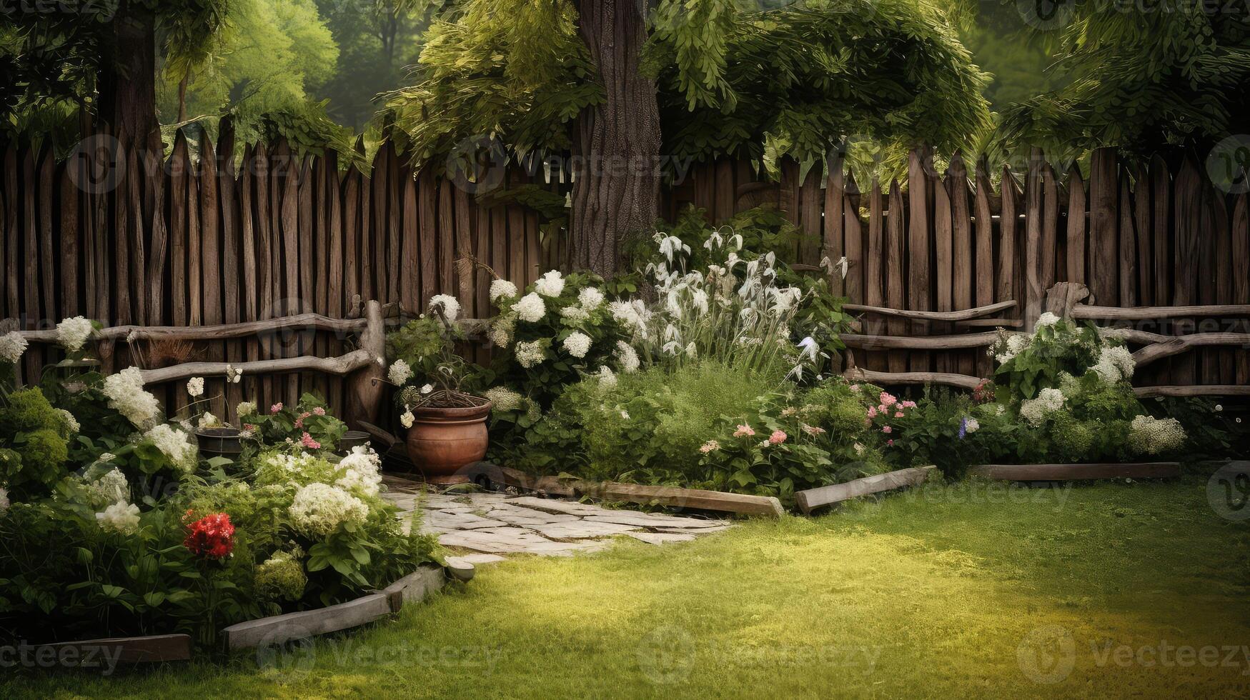 rustic wooden fence photo