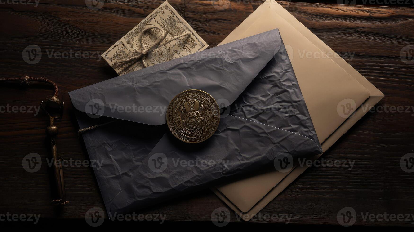 envelope black parchment photo