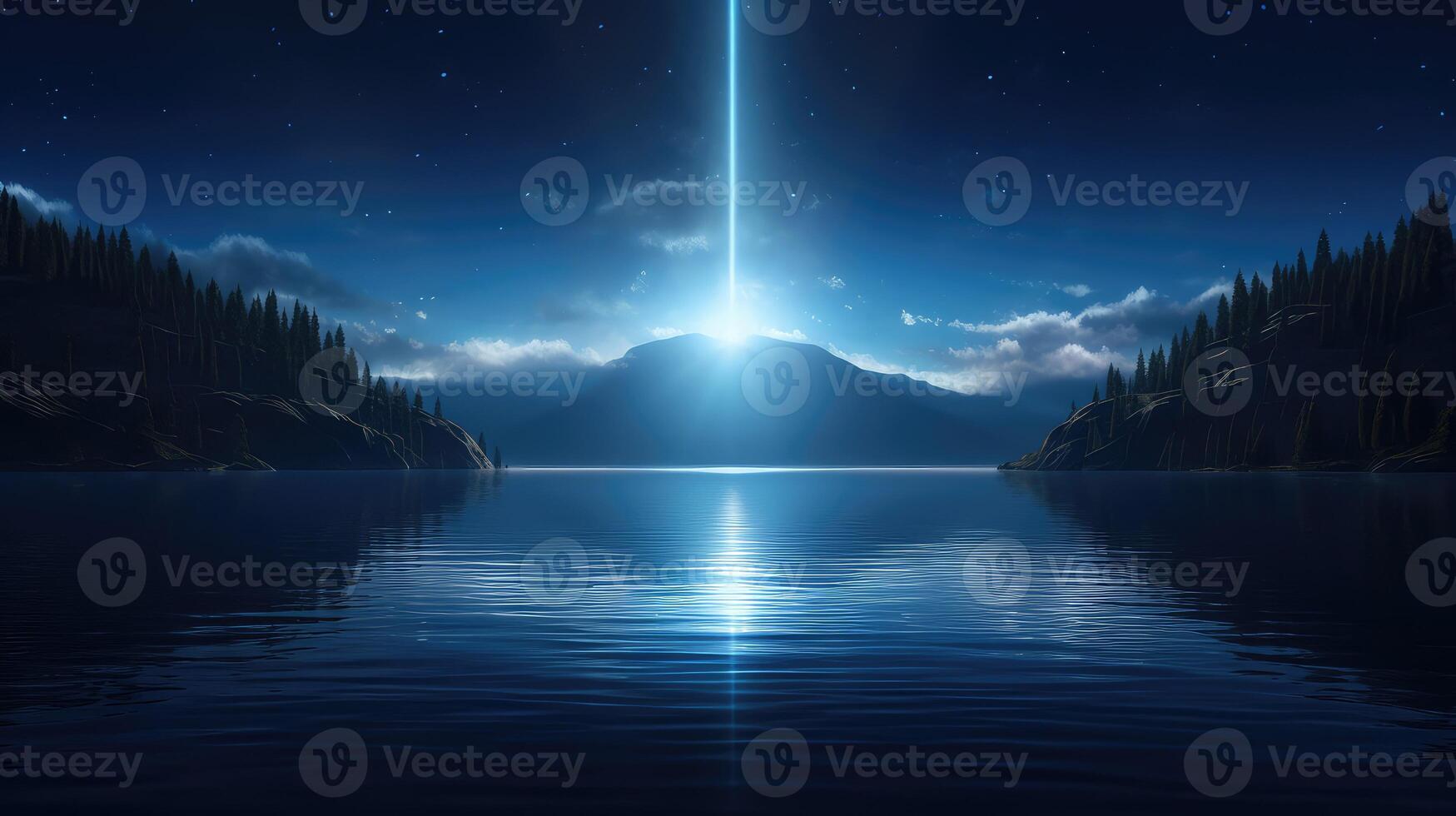 lake blue beam photo