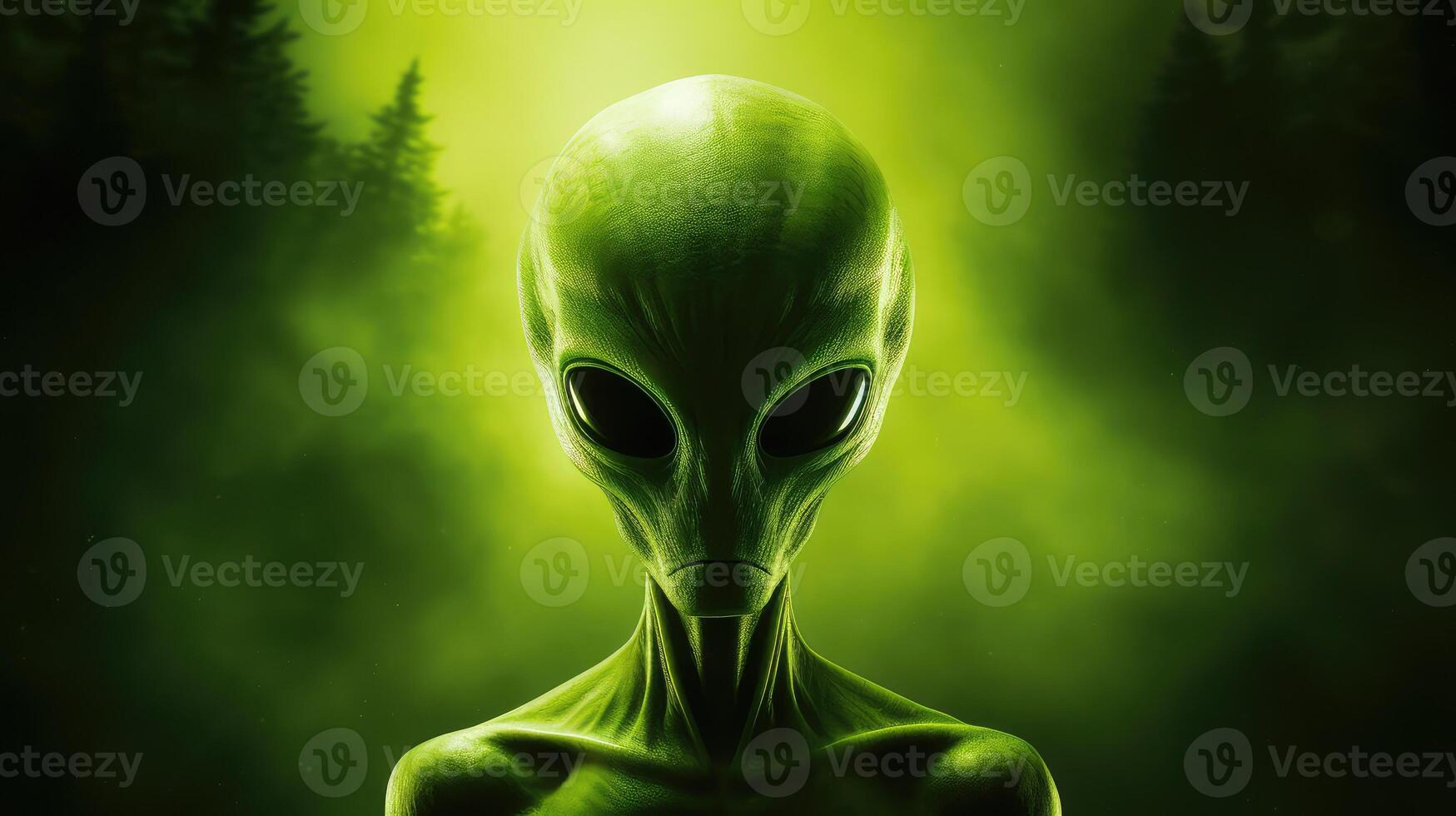 elongated alien green background photo