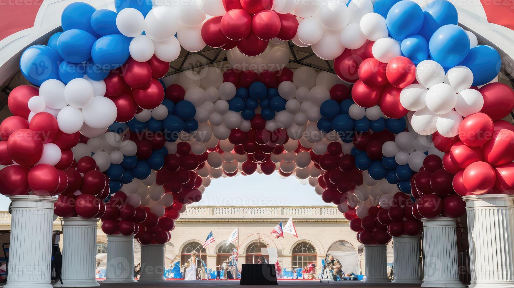 rally red white blue balloons photo