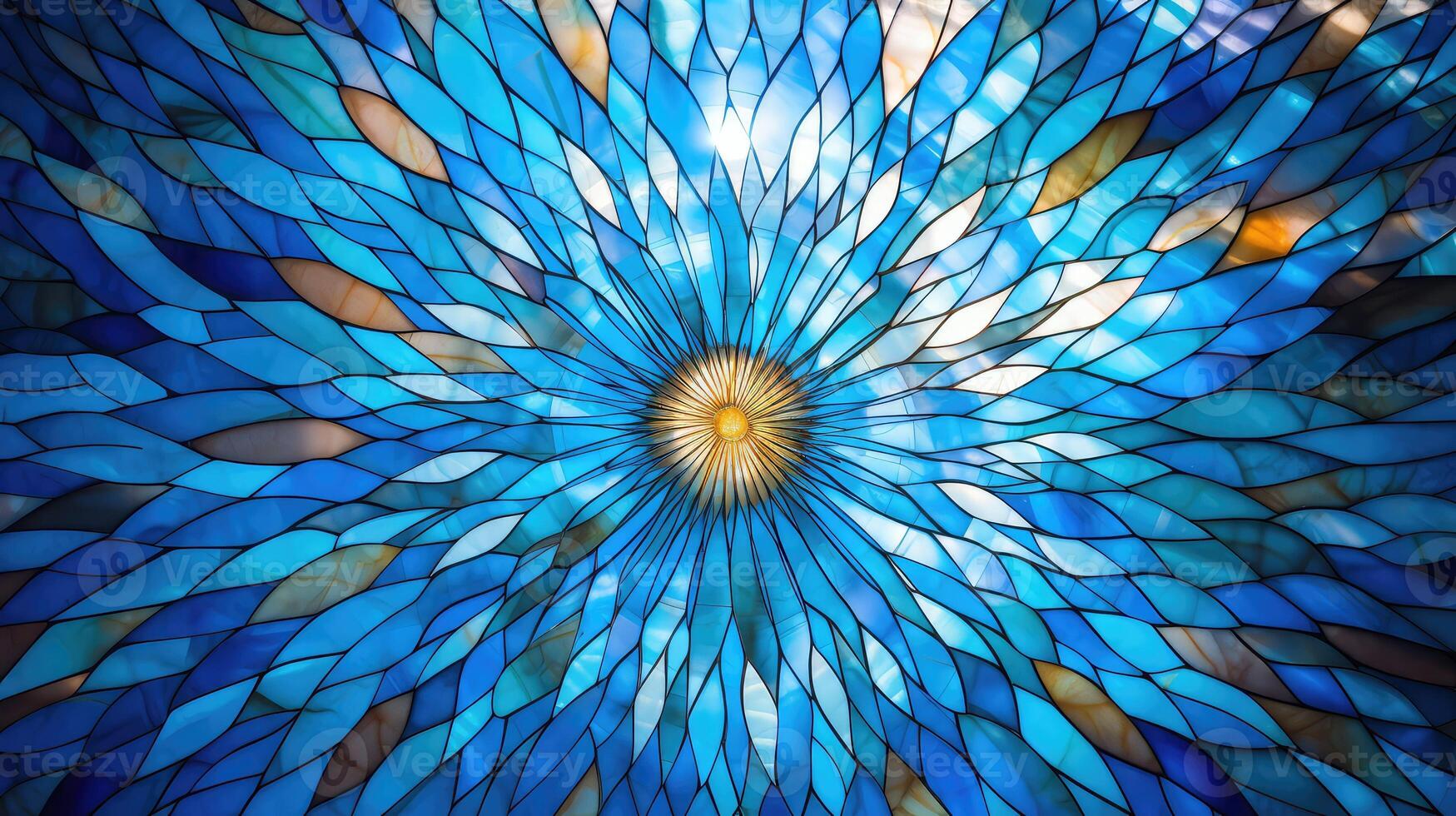 glass blue sunburst photo