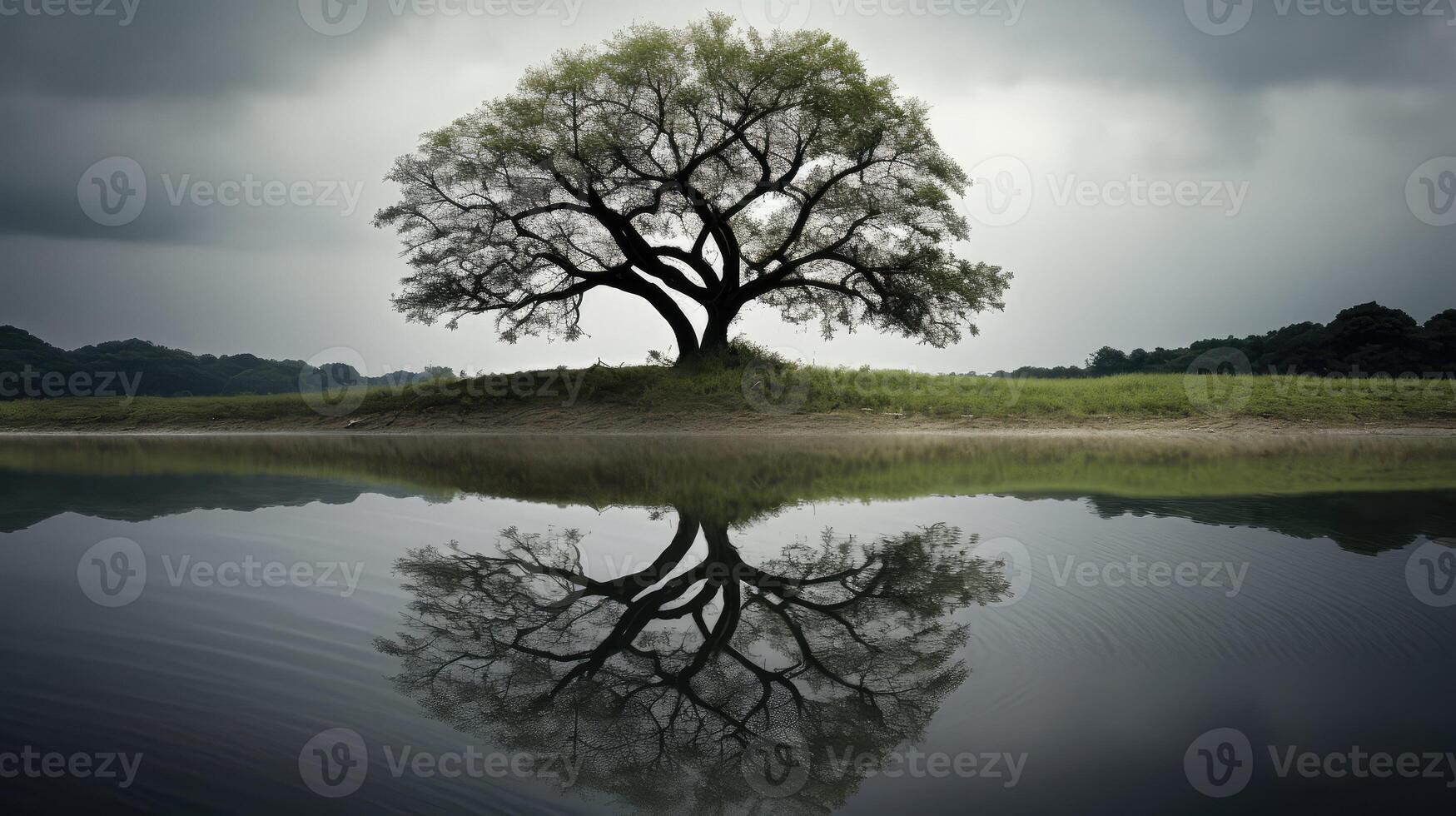 mirror yin yang tree photo