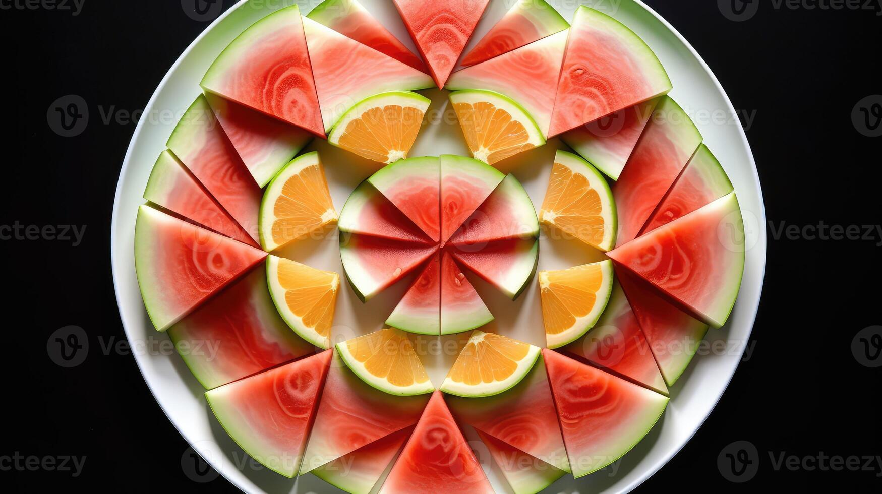 cantaloupe fruit slices on white photo