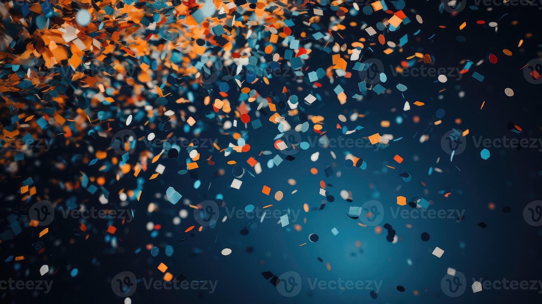 event blue and orange confetti photo