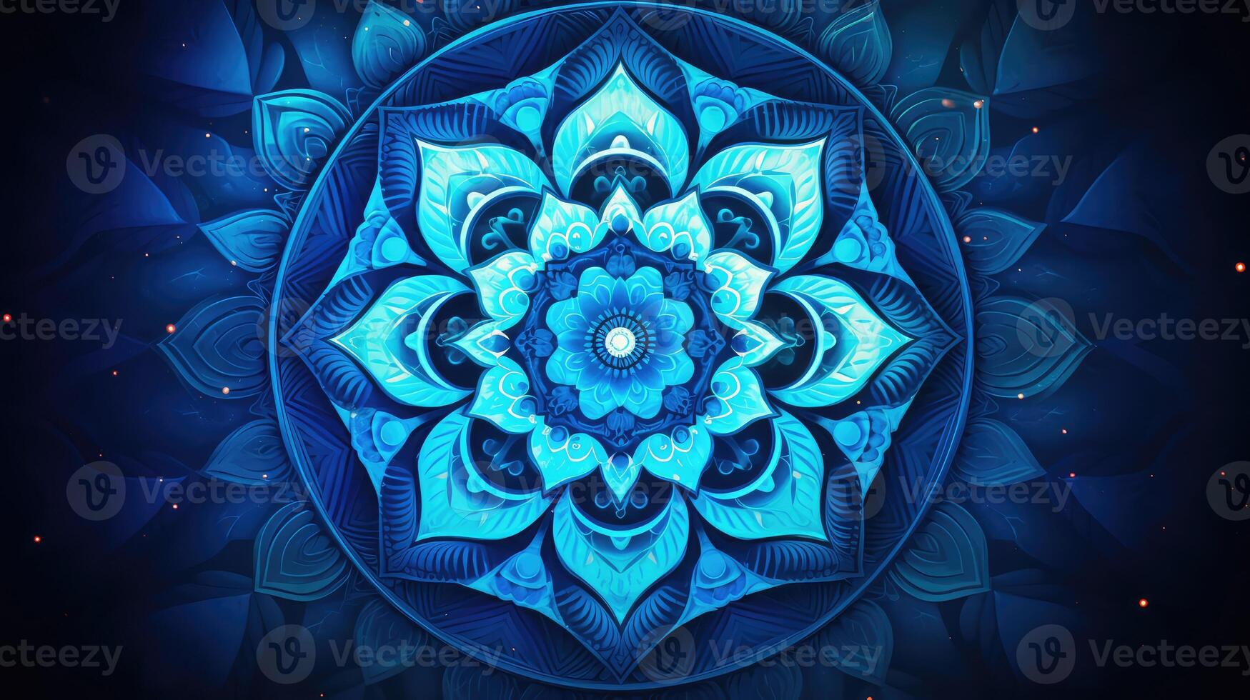 intricate blue mandala photo