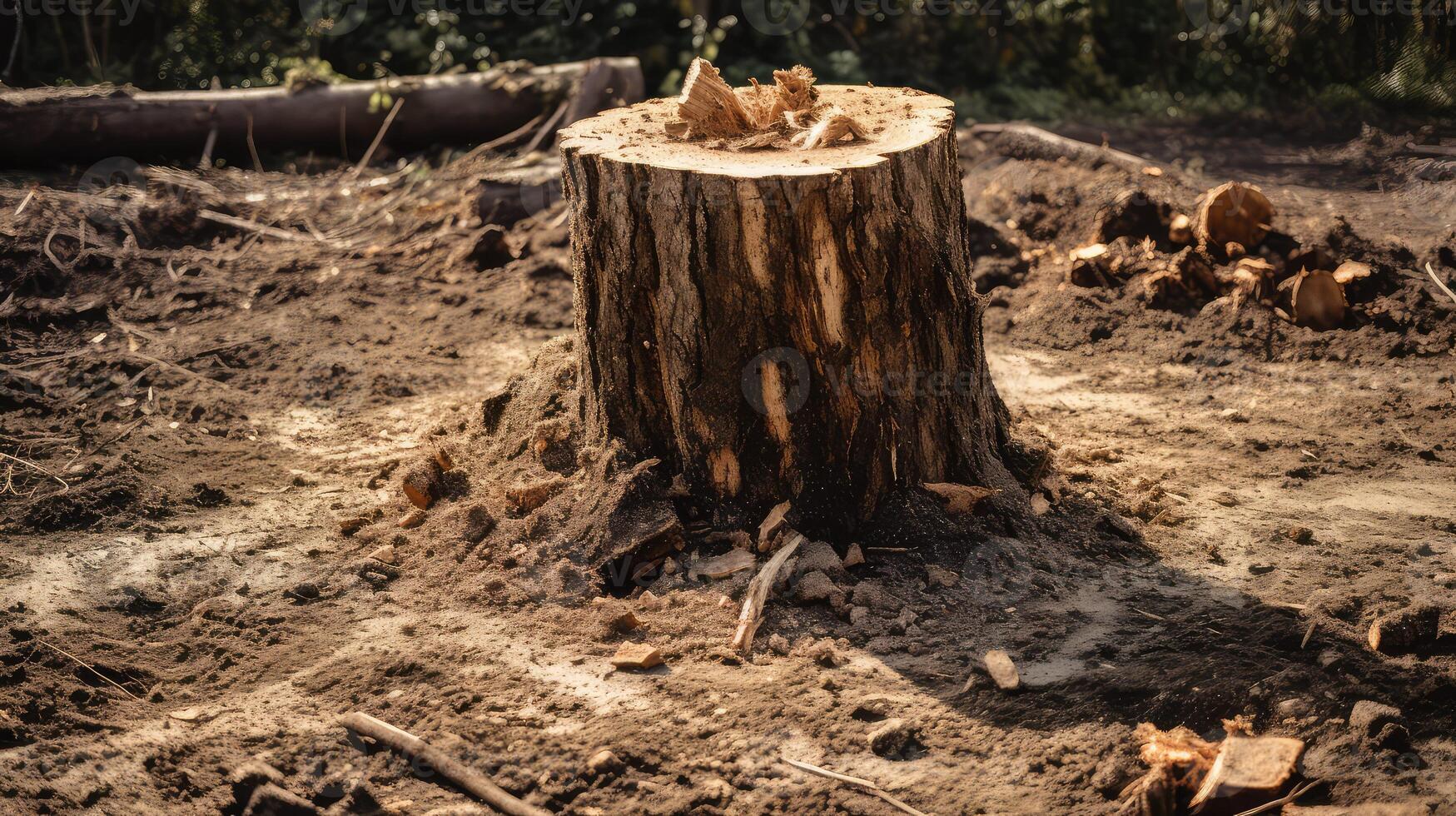 debris tree cut down photo