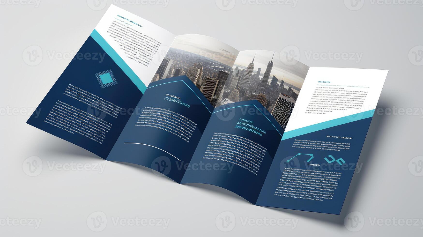 modern trifold blue photo