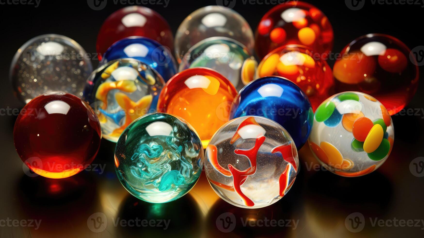 colorful marbles glass photo