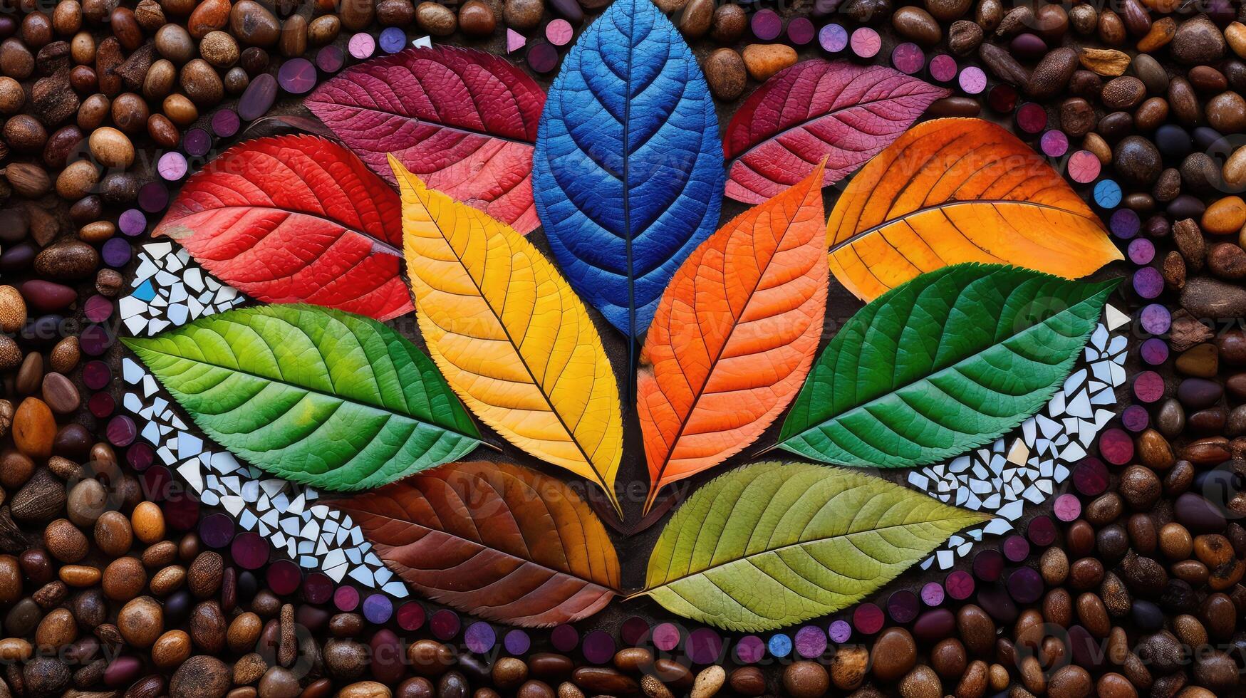 vibrant leaf art photo