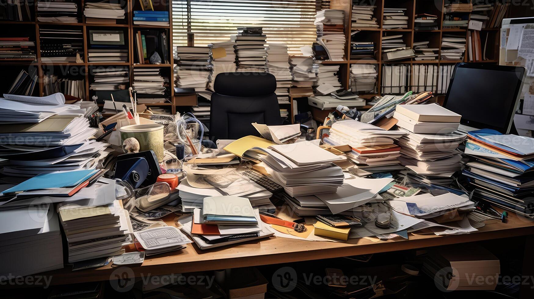 clutter office paperwork photo