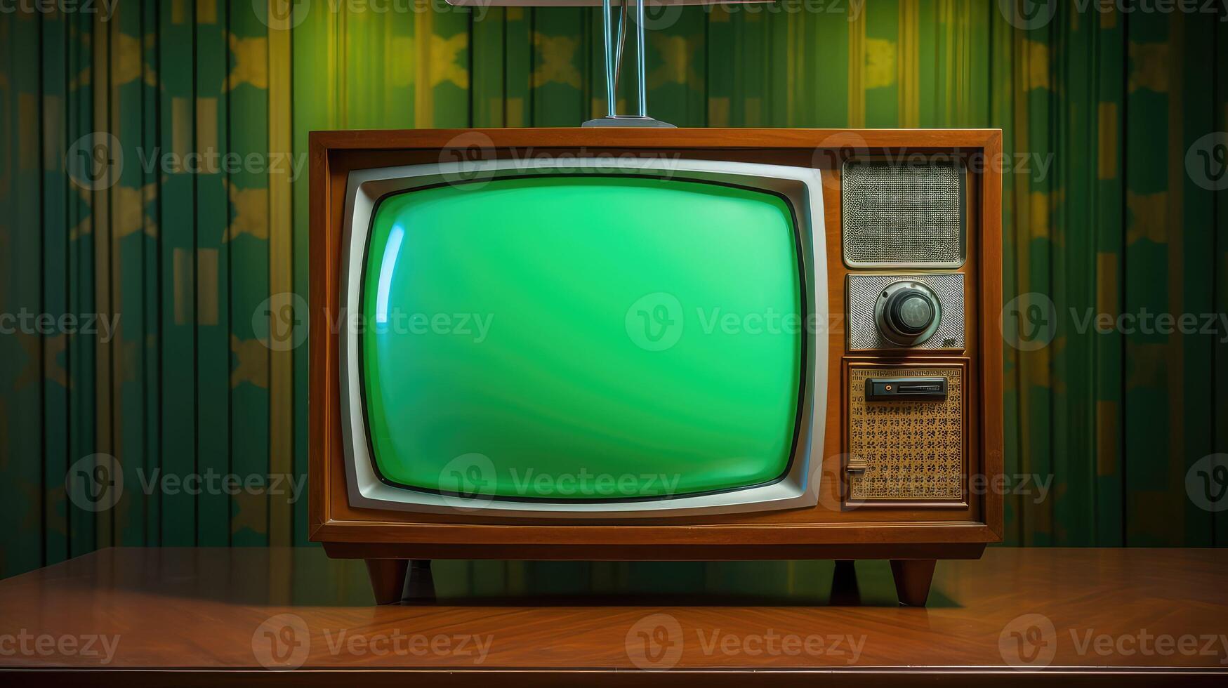 analog vintage television green screen photo