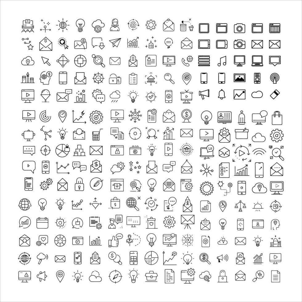 Modern Thin Line Digital Marketing Icons Set Illustration vector