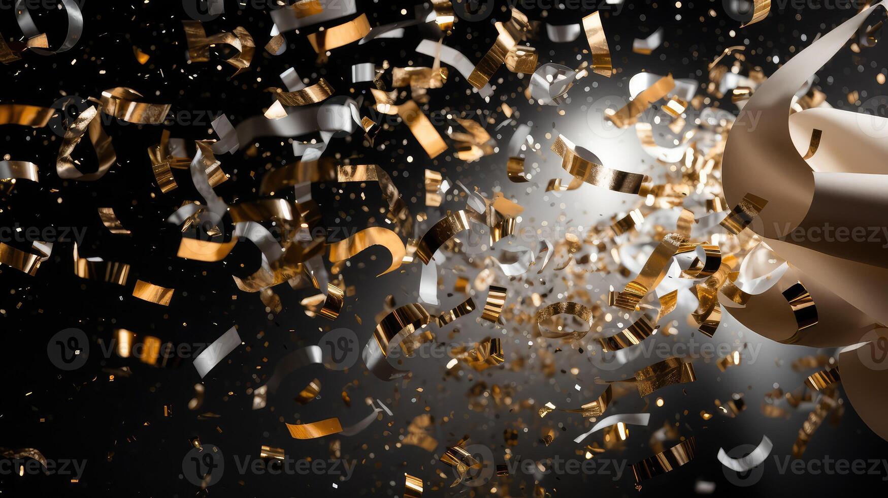 swirl confetti silver and gold photo