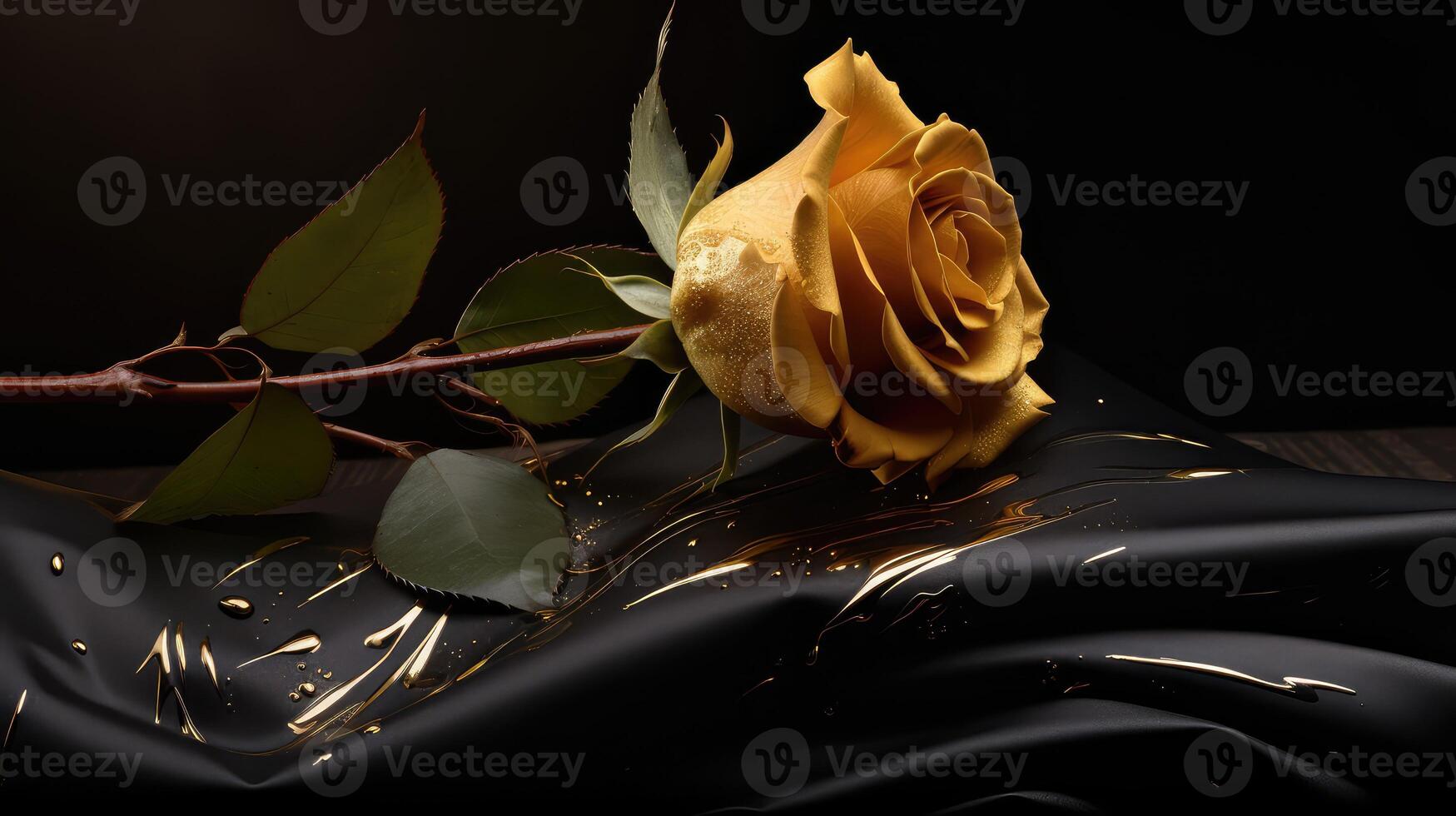 lettering rose on black photo