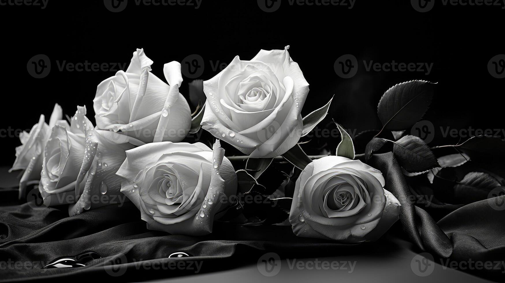 simplicity black and white roses photo