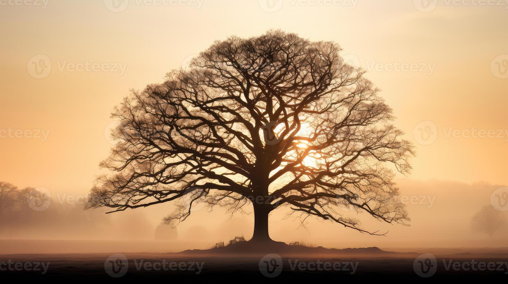 foggy tree silouette photo