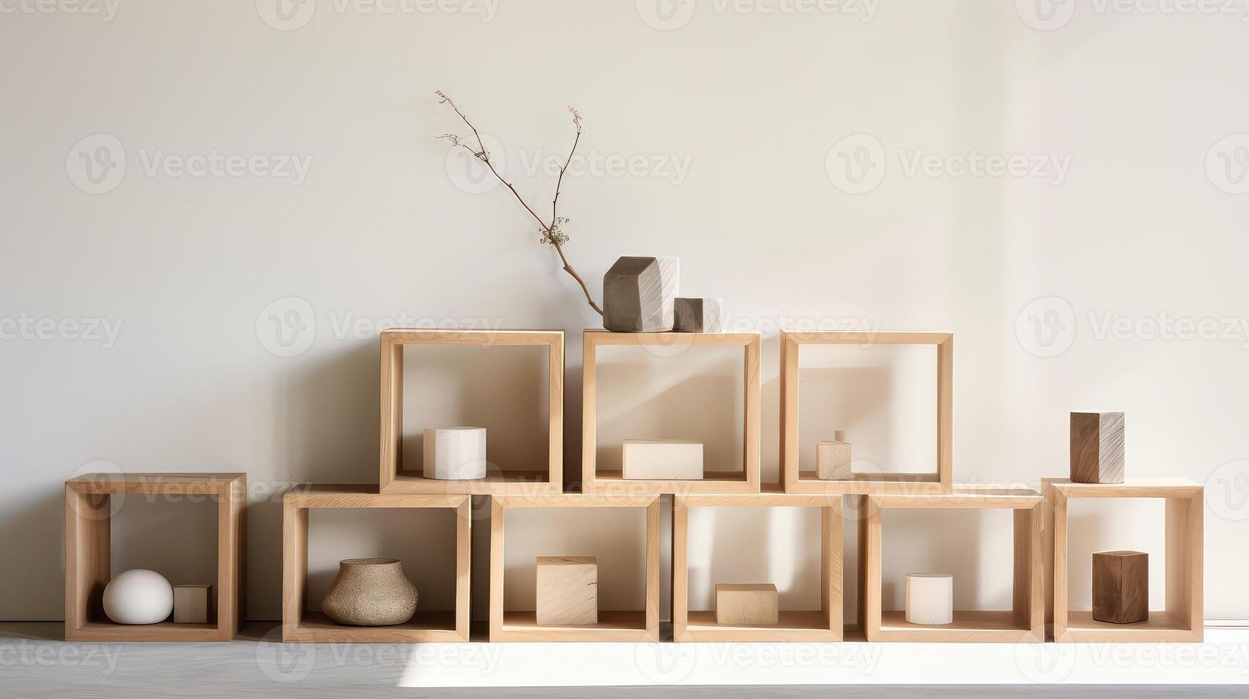 geometric wooden cubes photo