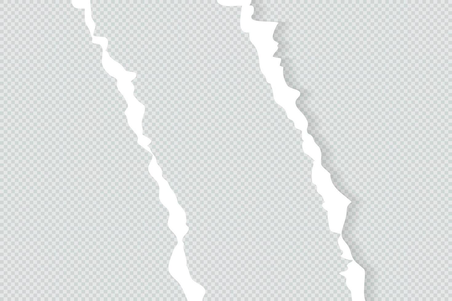 Ripped Torn paper sheet edge on curled page, vector