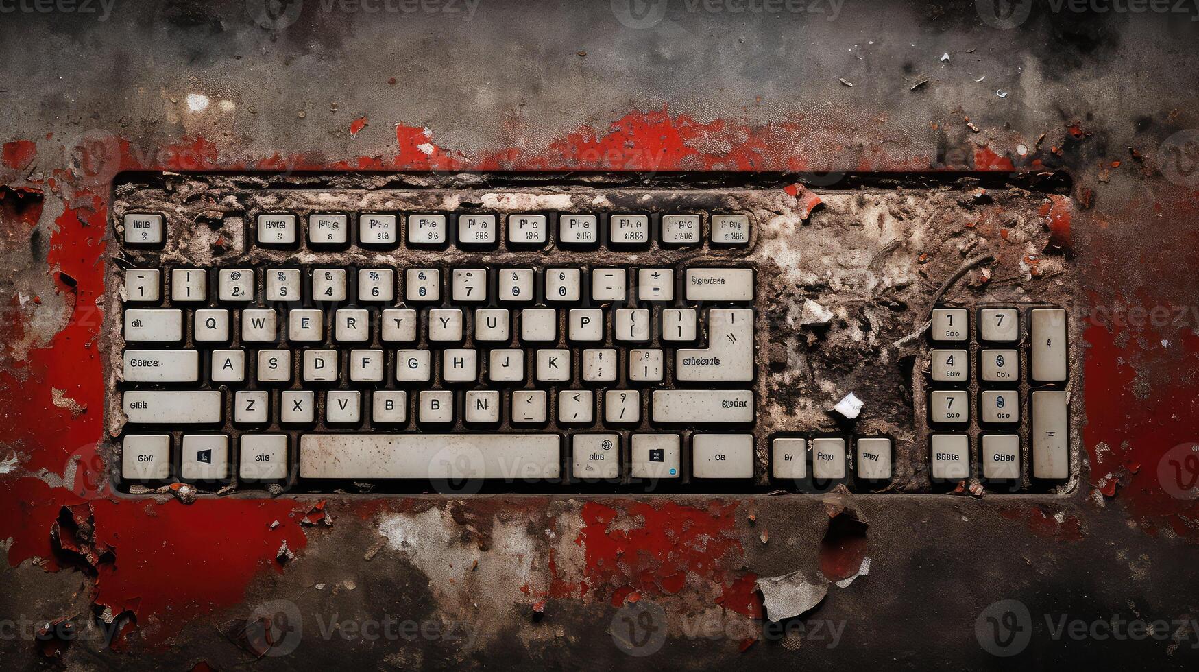 worn red and black lines photo