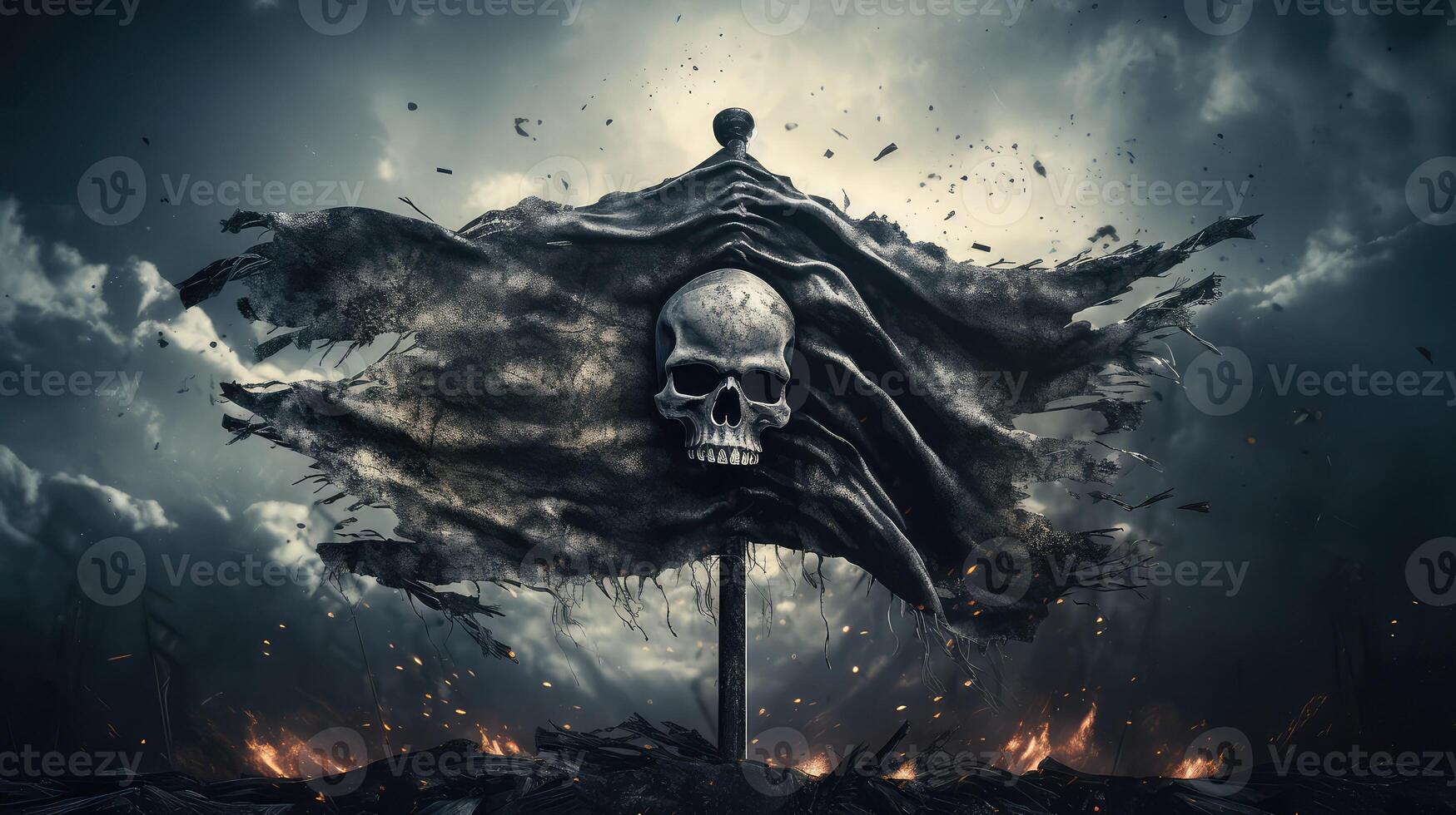 skull hot cold background photo