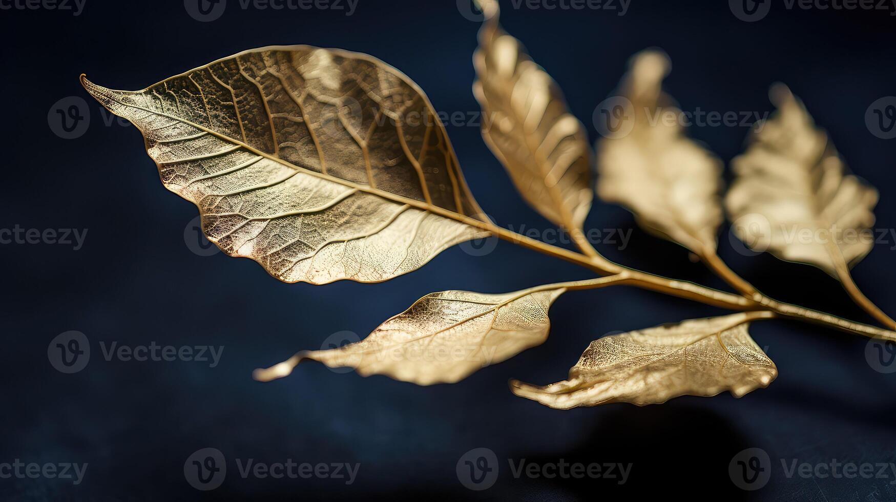shimmer gold foil leaves photo