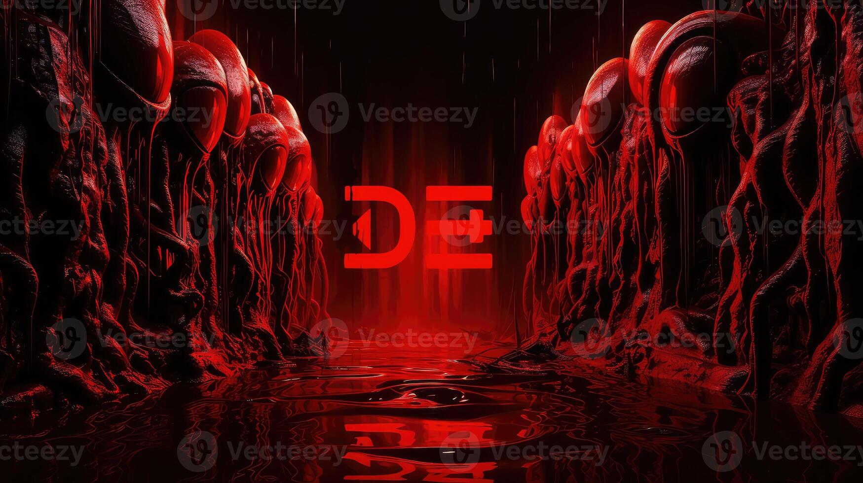 pulsating red slime font photo