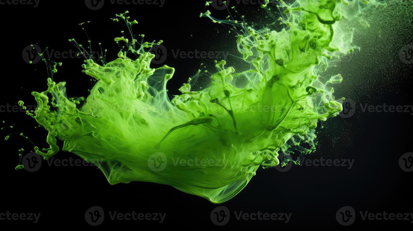blurred green powder splatter photo