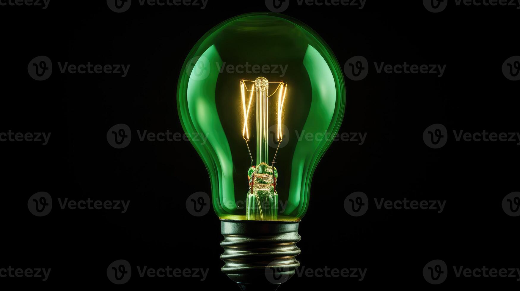 glowing green bulb photo