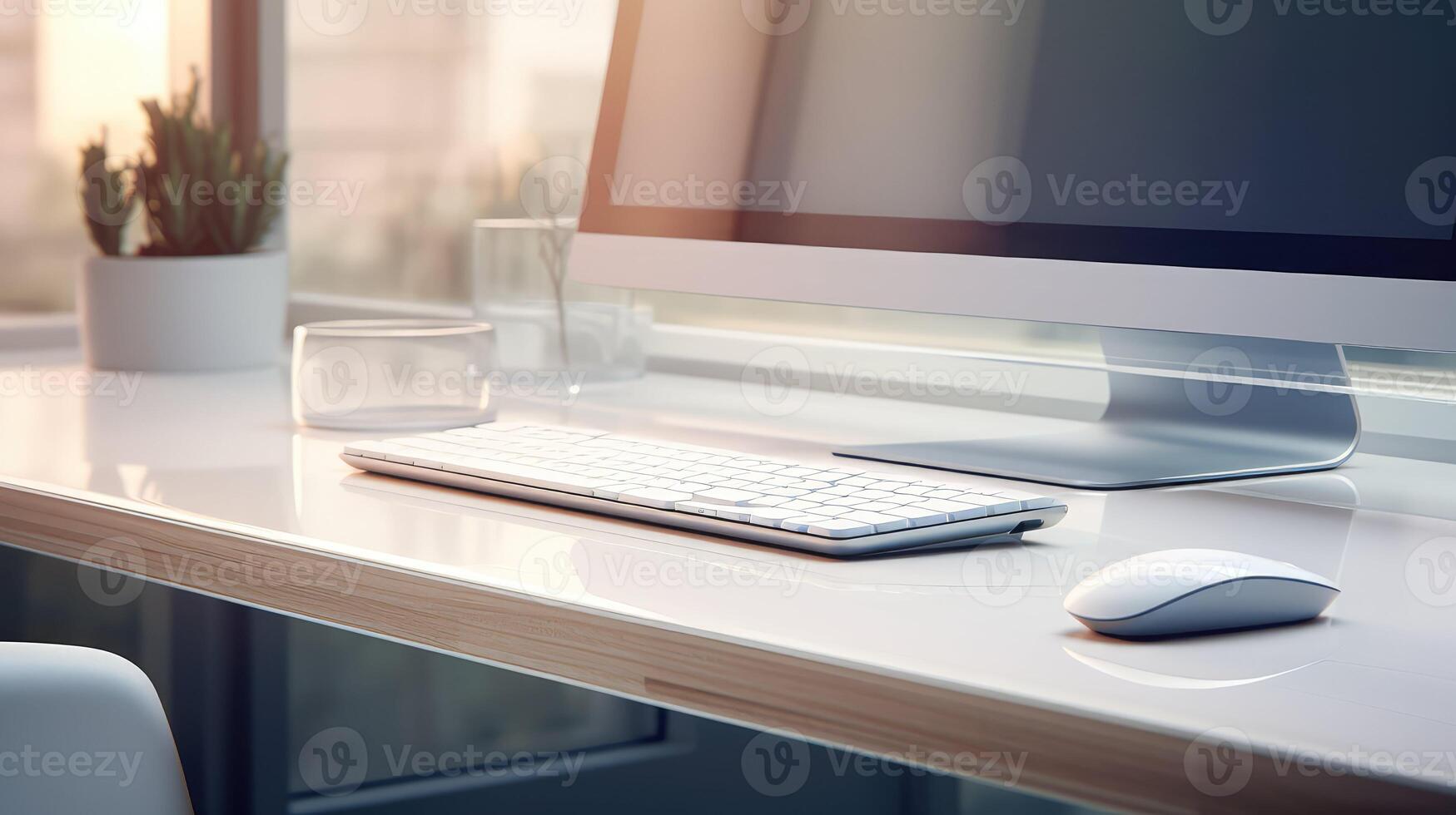 wireless keyboard on desk photo