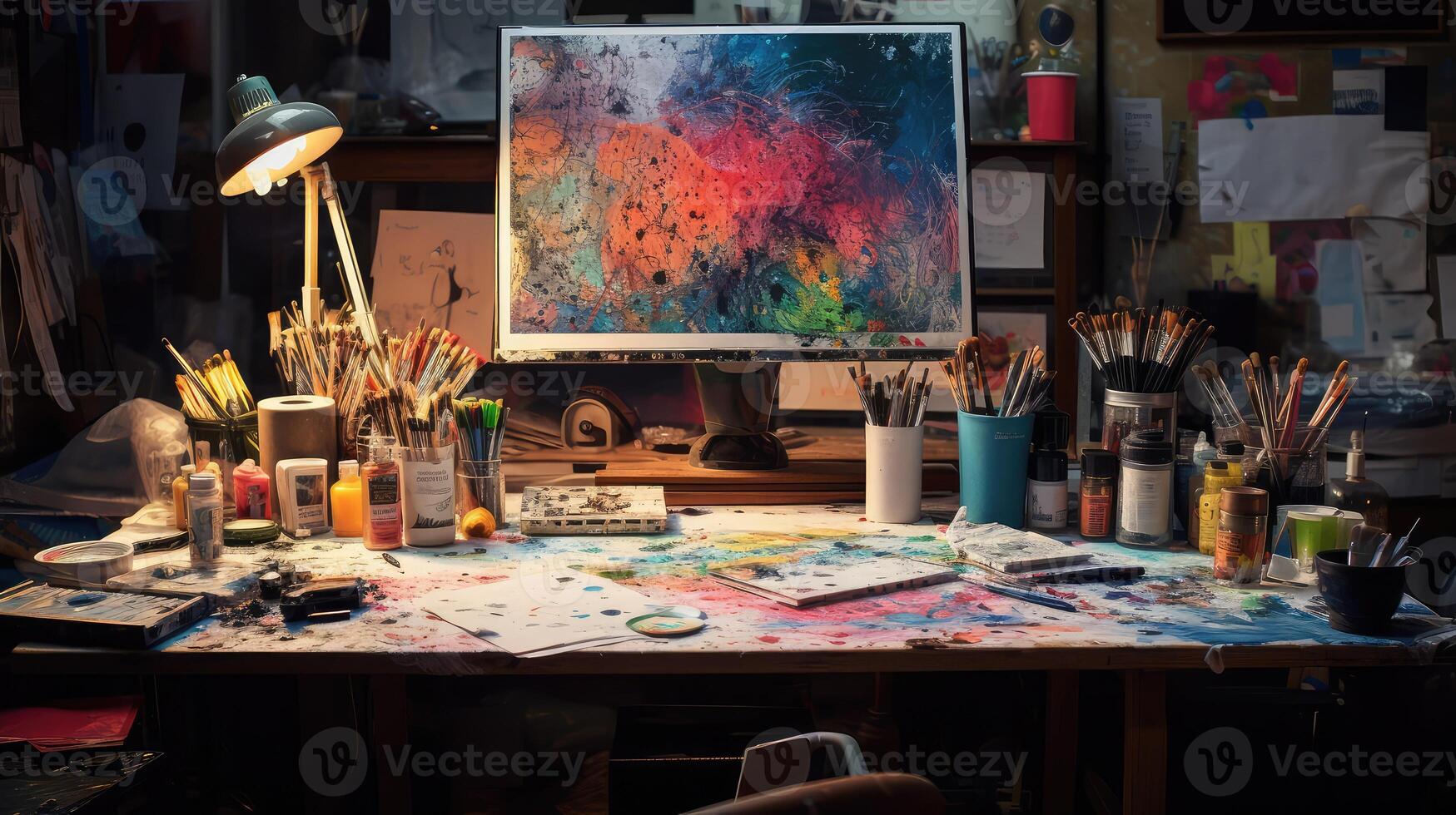easel desk items photo