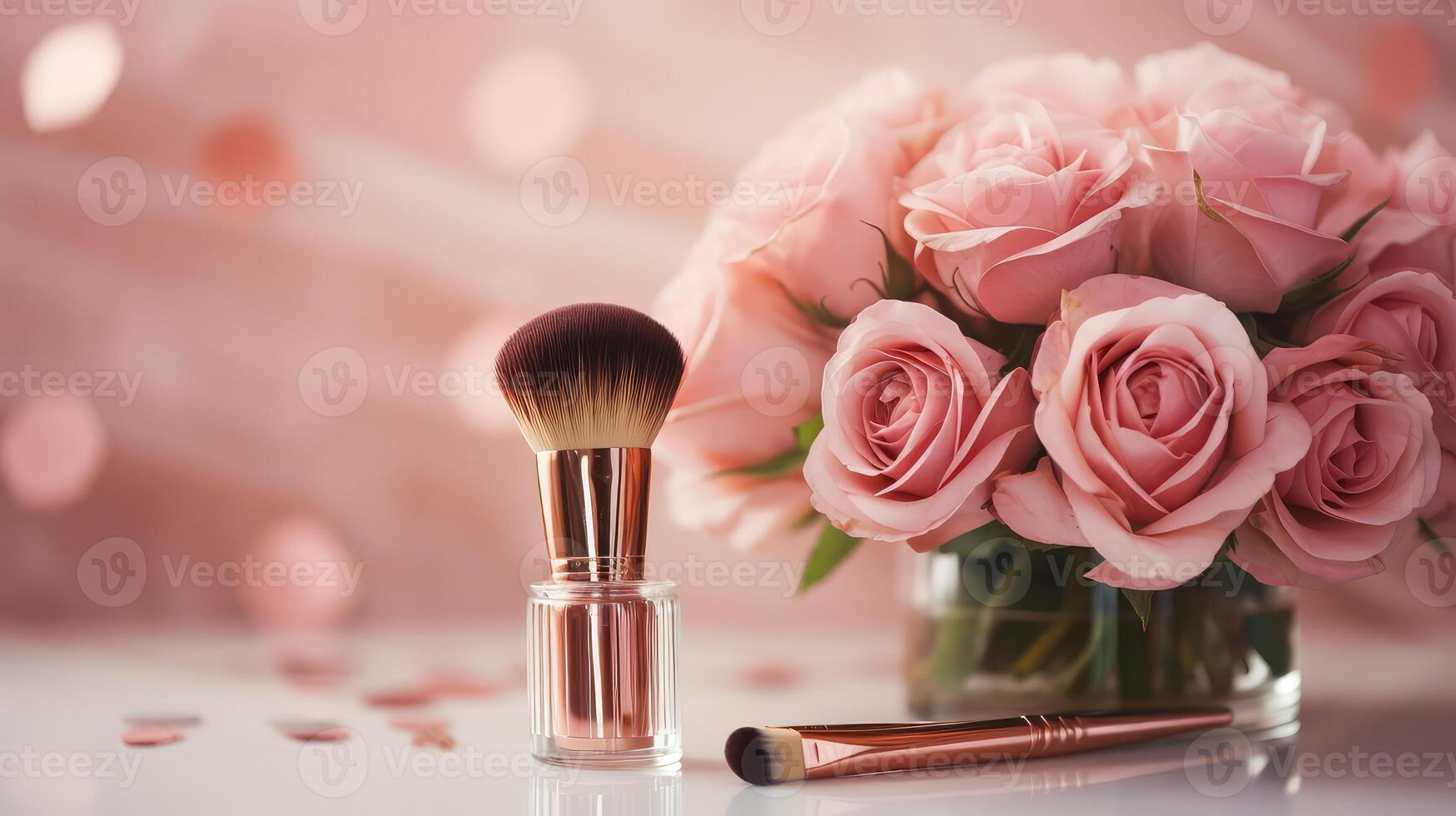 makeup rose gold brush photo