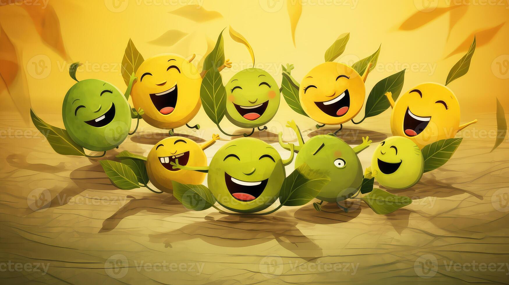 dancing leaf cartoon photo