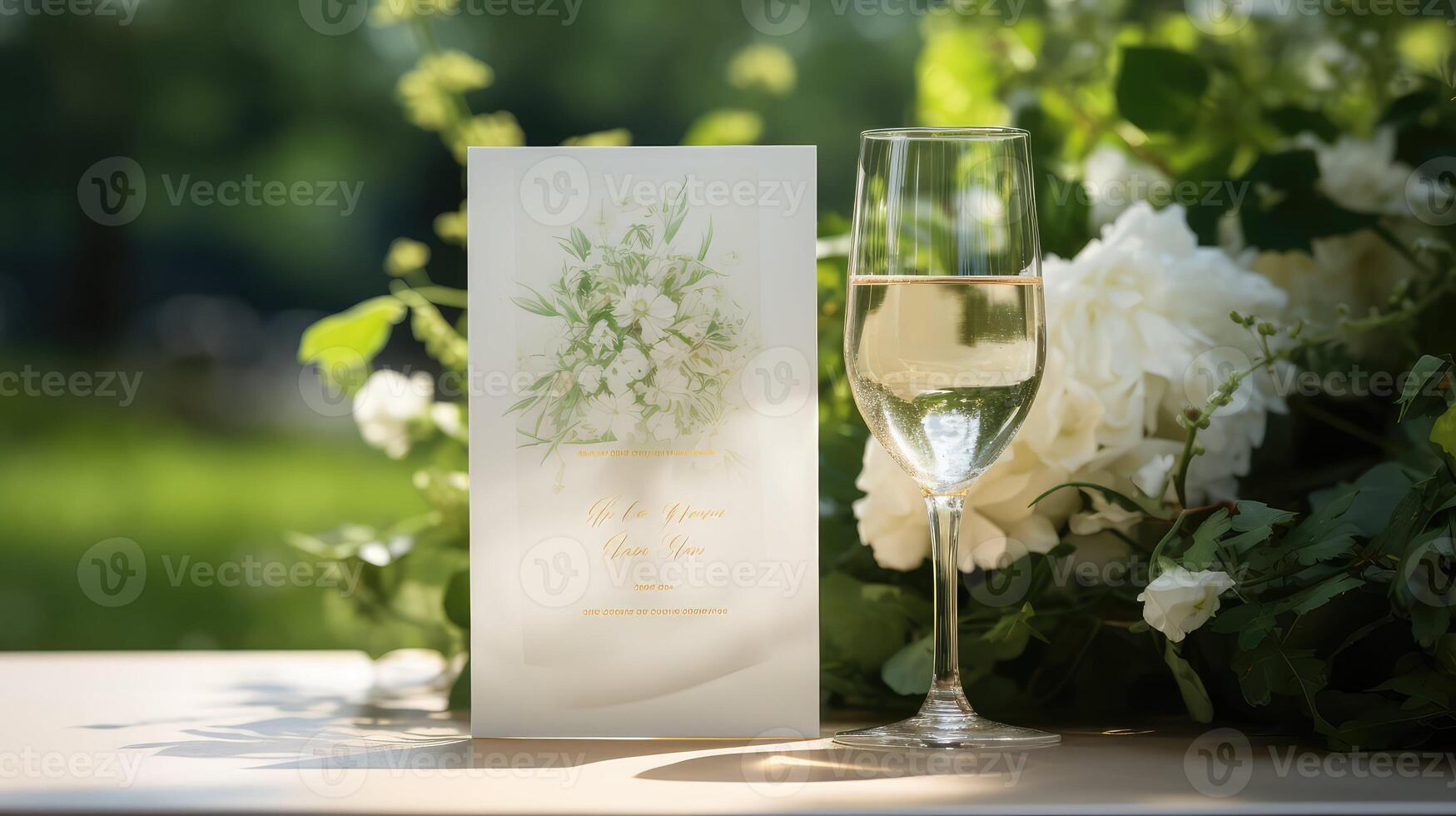 dreamy champagne glass invitation photo