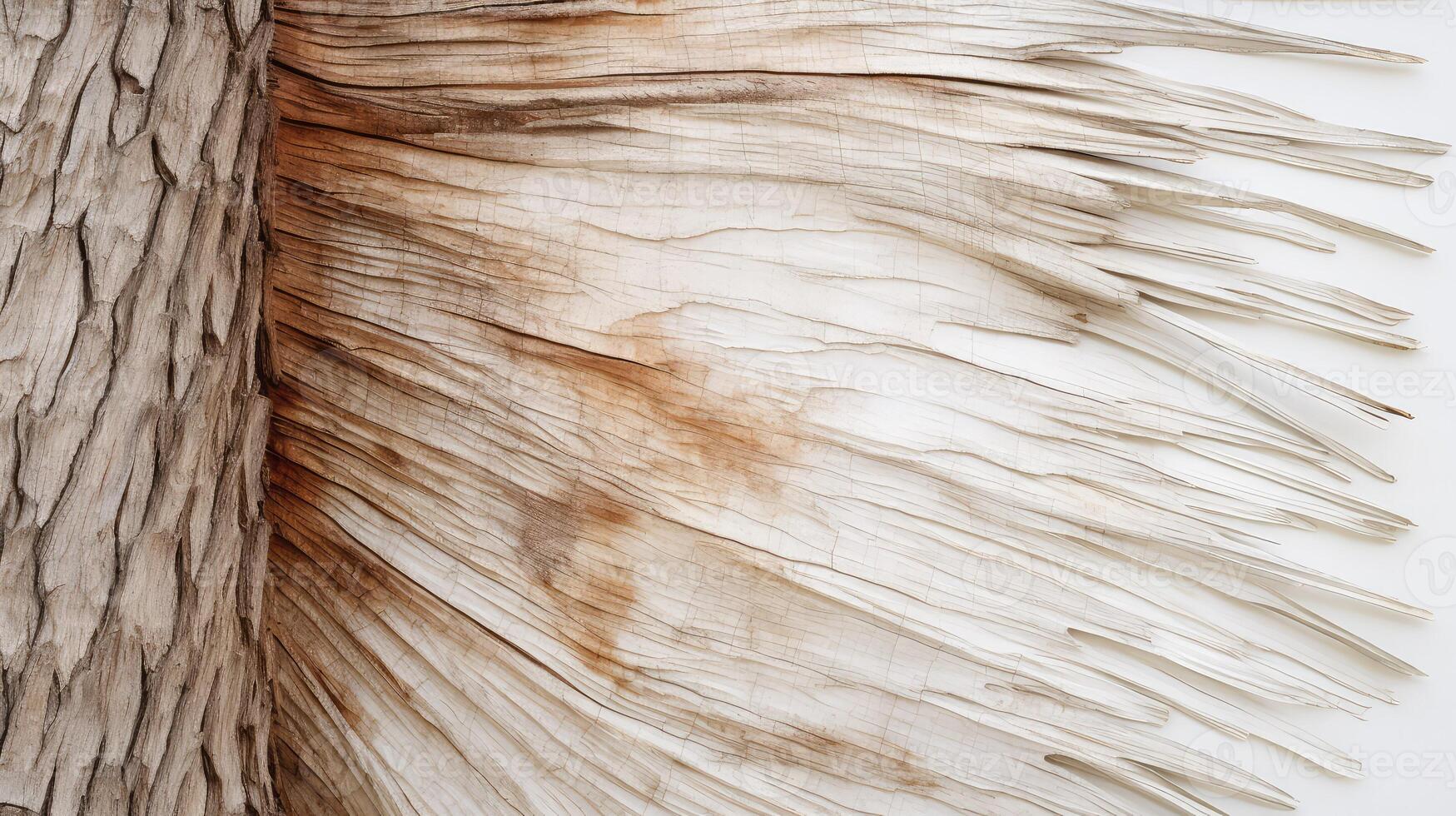bark palm tree on white photo