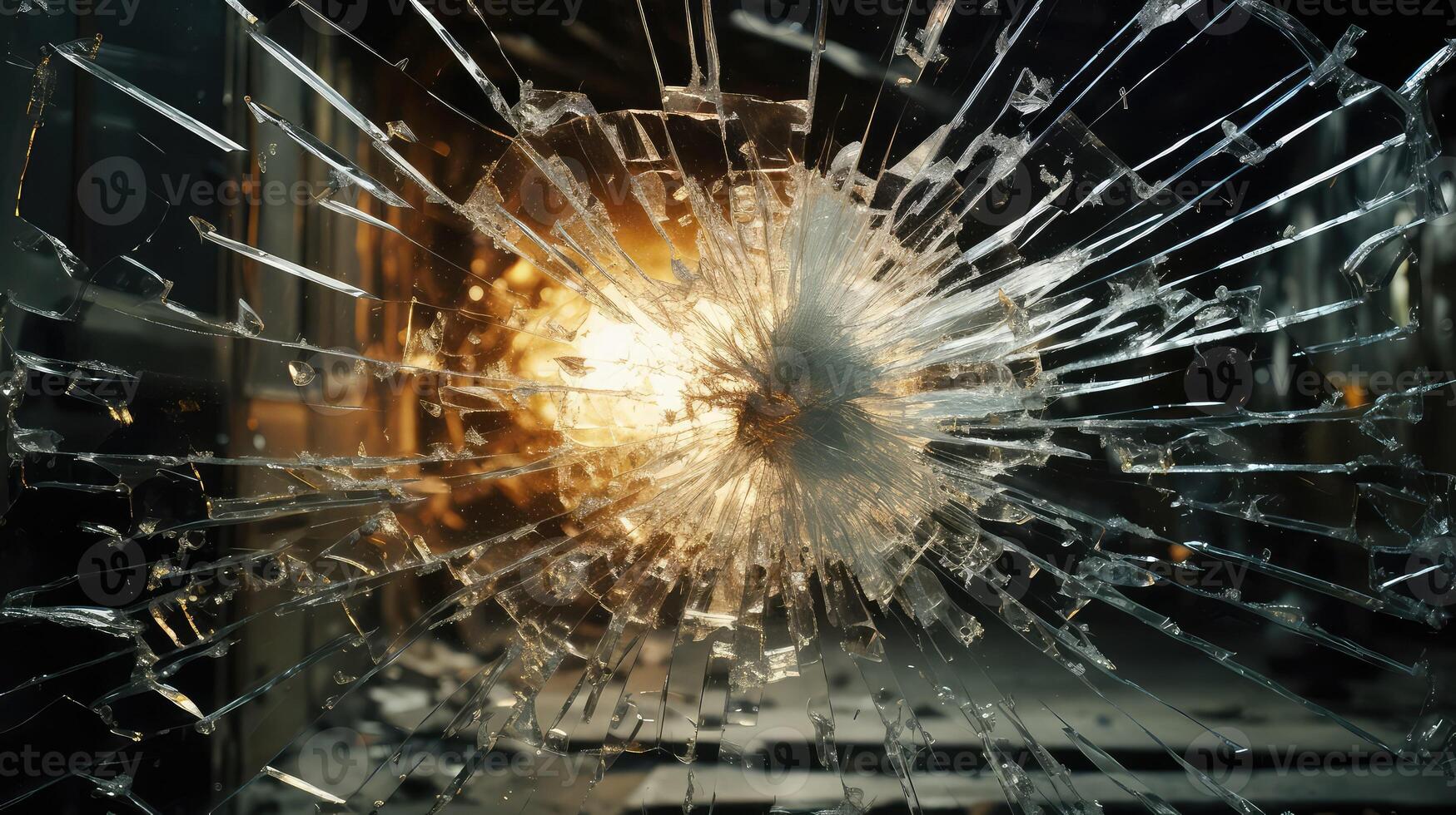 impact bullet through glass photo